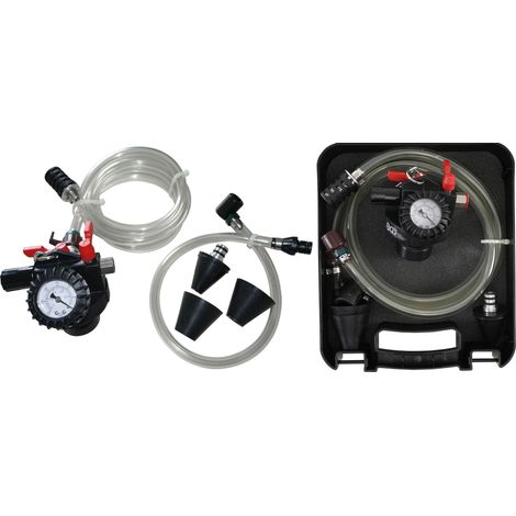 Bgs Technic – Appareil de remplissage et de purge du circuit de refroidissement – 6 pièces – Test d’étanchéité sous vide – Adaptateurs pour véhicules