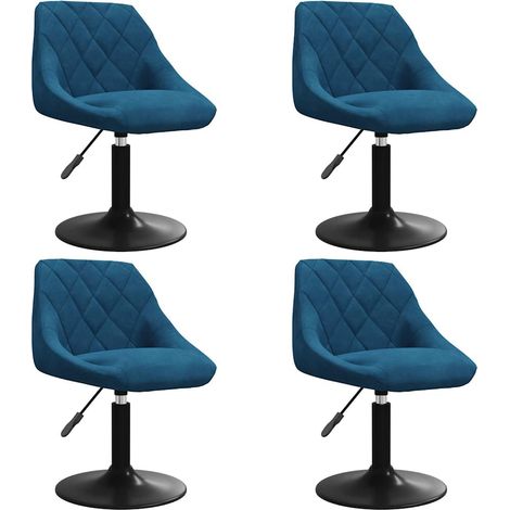 Maison Exclusive - Sedie da Pranzo Girevoli 4 pz Blu in Velluto (1/5)