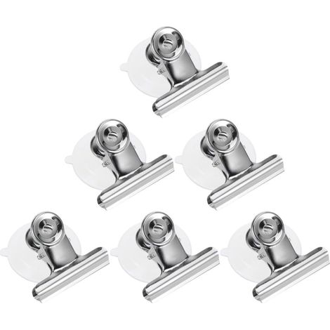 Pinces à Ventouse en Acier Inoxydable Lot de 6 Ventouses Réutilisables 228X209X157 Pouces sans Perçage Suspendre Manteaux la Cuisine Salle de Bain