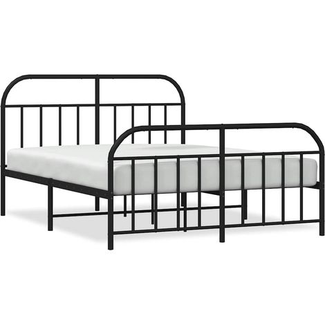 Maison Exclusive - Cadre de lit métal sans matelas avec pied de lit noir 160x200cm (1/5)