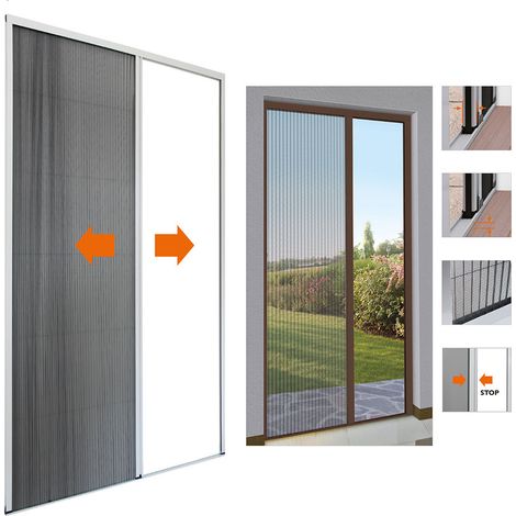 Zanzariera Plissettata Apertura Laterale Riducibile Alluminio per Porta - Colore: Bianco Ral 9016 - Formato: 120x240 mm (1/3)