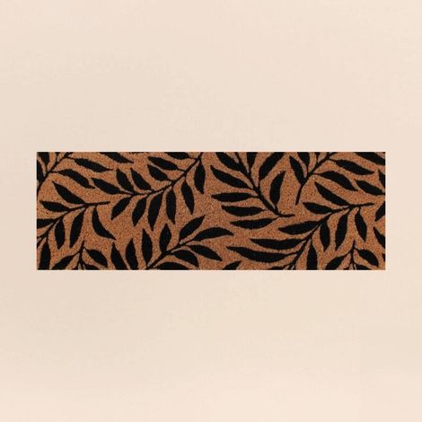 Paillasson de marche motifs feuillages en coco 25x75cm (1/5)
