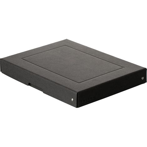 Falken Scatola portaoggetti originale PureBox nera, prodotta in Germania, 40 mm di altezza, DIN A4, con coperchio in robusto cartone riciclato, Blue Angel, scatola regalo vegana, scatola per il (1/5)