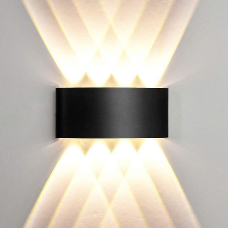 Applique étanche LED en aluminium, Lampe de jardin lumière chaude 8W, Applique murale 8 LED, murale IP65, pour intérieur et extérieur 3000 K (1/5)