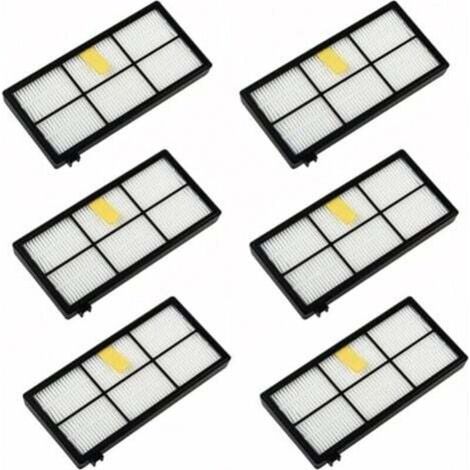 Kit di accessori con filtri di ricambio da 6 pezzi per iRobot Roomba serie 800 900 850 860 861 866 870 880 890 900 960 980 981 985 (1/4)