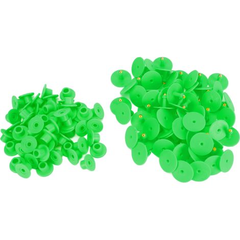 100 boucles d'oreilles rondes pour animaux, faciles à identifier et à utiliser, numérotées, vertes. (1/5)