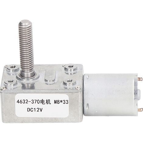 Moteur électrique à engrenages 12V, haute torsion, réducteur de vitesse à vis sans fin, auto-bloquant, sens horaire/anti-horaire, modèle 4632‑370, 30 tr/min. (1/5)