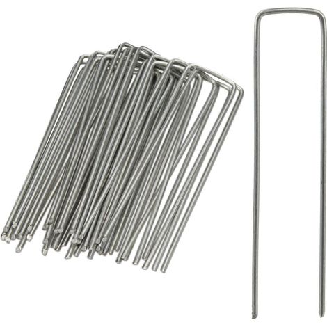 Relaxdays – Lot de 50 piquets de fixation en acier galvanisé 15 cm – Ancrage au sol pour bâches et tentes – Résistant à la rouille – Usage jardin