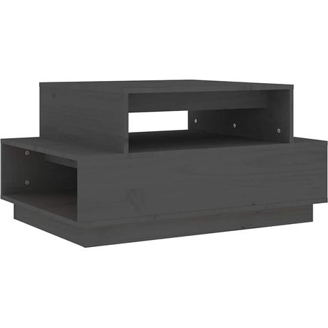Maison Exclusive - Mesa de centro madera maciza de pino gris 80x5 (1/5)