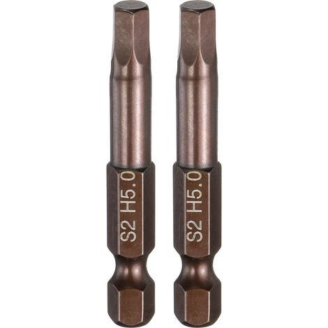 2pcs Tête Hexagonale Plate Foret H5.0 (5mm) Acier S2 Ton Cuivré (1/5)