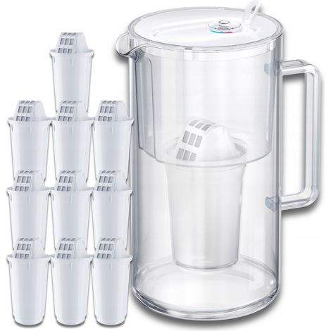 Carafe filtrante en verre Aquaphor Nord 2,5 l + 10 cartouches A5 (350 L), blanche (1/5)