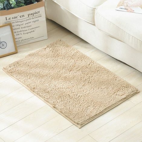 Tapis De Bain Chenille - Microfibres Épaisses Non Glissant - Pour Salle De Bain Douche Baignoire - Lavable En Machine - 1 Pièce (1/4)