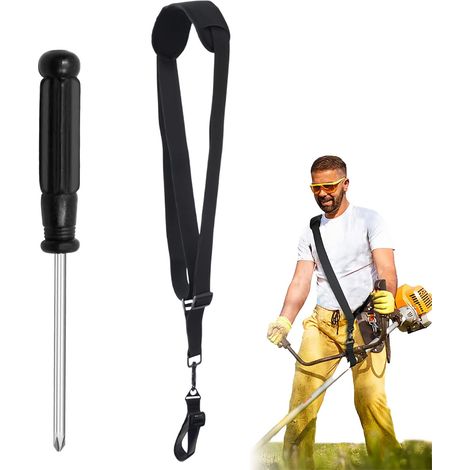 Harnais DéBroussailleuse,BandoulièRe En Nylon Pour DéBroussailleuse,Harnais DéBroussailleuse Professionnel,62 112cm,Harnais De Durable Adjuestable Pour Plupart Des DéBroussailleuses(Noir) (1/5)