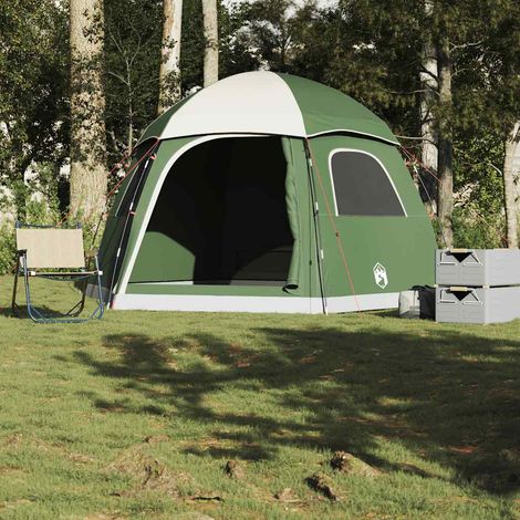 vidaXL Tienda de campaña familiar Igloo 6 personas impermeable verde (1/5)