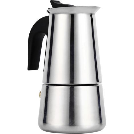 Cafetière Moka en acier inoxydable 100 ml pour cuisinière, bureau et maison - Percolateur à café express (1/5)