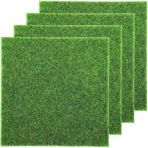 Artificial Grass, 15 x 15 cm Artificial Green Lawn Mat, Synthetic Grass for Decoration, Garden, Patio, Balcony (1/5)