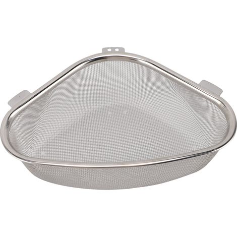 Passoire d'angle suspendue triangulaire pour évier, panier-filtre en fer pour récupérer les aliments, idéale pour la cuisine et la salle de bain. (1/5)