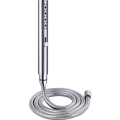 Ganzmetall-Handbrause mit 3 Funktionen, Wassersparend, Chrom, inkl. Schlauch (1/5)