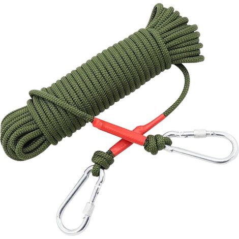 Corde d'escalade statique, corde de secours en nylon de 5 mètres Corde en paracorde antidérapante multi-usage (1/5)