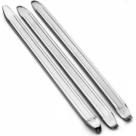 Palanca para neumáticos de acero al manganeso de 25 cm, herramienta de reparación para neumáticos de bicicleta, motocicleta, bici y coche (plateada) (1/4)