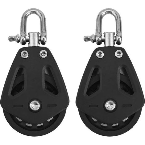 Poulie pivotante en nylon - Corde de 10 mm - Charge maximale : 460 kg - Poulie simple - Pour pilates, bateau, yacht, kayak, accessoires marins (1/5)