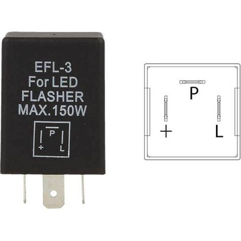 Flasher Led Lampeggiatore Rele Relay 3 Pin EFL3 12V Per Frecce Led Auto Americano (1/3)
