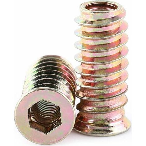 Pack de 20 pièces M8 Écrou hexagonal fileté en alliage de zinc, Écrous d'Insert en alliage de ziAssortiment (M8x25mm)