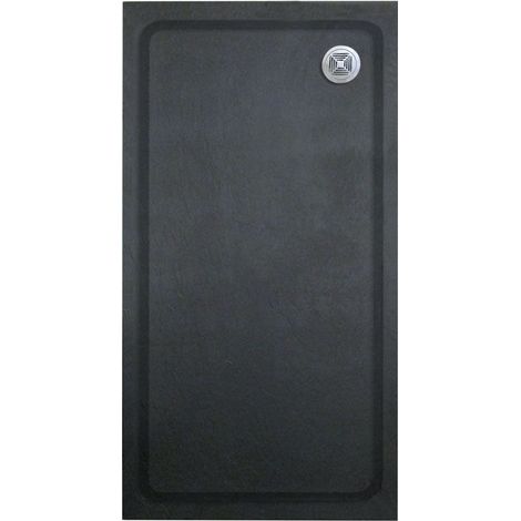 Black Rectangular Slate Effect Shower Tray - 1200 x 800mm - Balterley