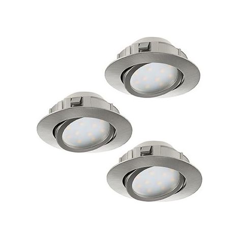 Serie di apparecchi ad alta tensione 3 LED PINEDA Ø 8,4cm opaco nichel (1/4)