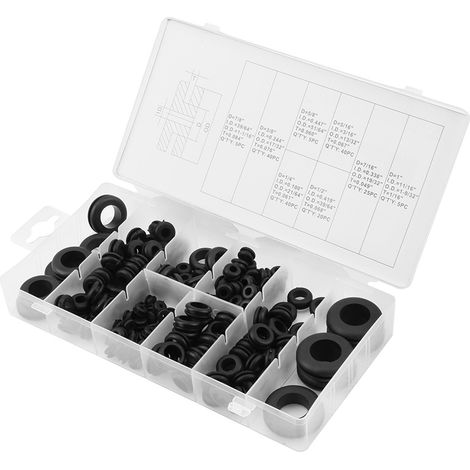 Assortiment de 180 rondelles et œillets en plastique souple pour joints électriques