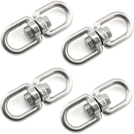 4 Pièces Crochet Pivotant M8 Double Extrémité Anneaux Pivotants en Acier Inoxydable 304 Suspendue Crochet Pivotant pour Balançoires Fauteuils Suspendus Sacs de Sable Cordes Chaînes (1/5)
