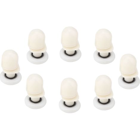 Porte de salle de bain en verre avec 8 rails de roulement coulissants en plastique durable (25 mm) (1/5)