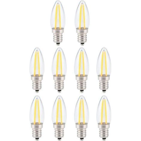 Ampoule à filament LED rétro à intensité variable, ampoule LED E12 2W blanc chaud avec protection des yeux (1/5)
