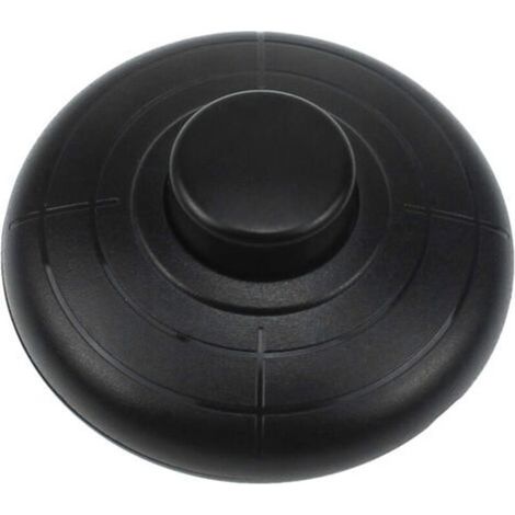 Runder Fußschalter 1 Stück - Durchmesser 70 mm x 31 mm - schwarz, 250 V/2 A, geeignet für 2- oder 3-adrige Kabel, geeignet für Tischlampen und Stehlampen