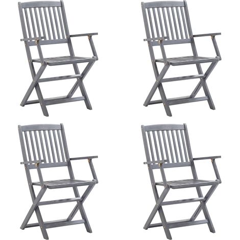 Maison Exclusive - Klappbare Gartenstühle 4 Stk. mit Sitzkissen M