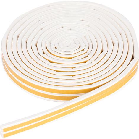 Ruban d'étanchéité adhésif 9x6mm pour portes et fenêtres - 5 mètres - Blanc - Isolation acoustique et thermique (1/5)