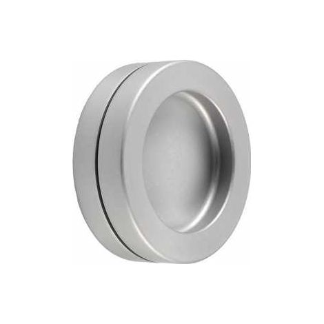 KWS Schiebetürmuschel-Paar selbstklebend, Muschelgriff ø 65mm, Aluminium silber eloxiert (1/5)