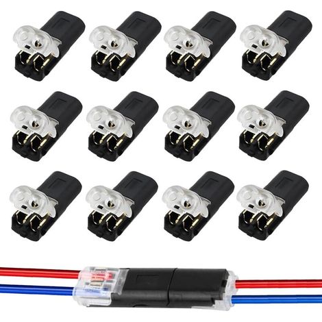 Connecteurs électriques étanches pour voiture – Lot de 12 connecteurs à 2 broches, compatibles câbles 18–22 AWG