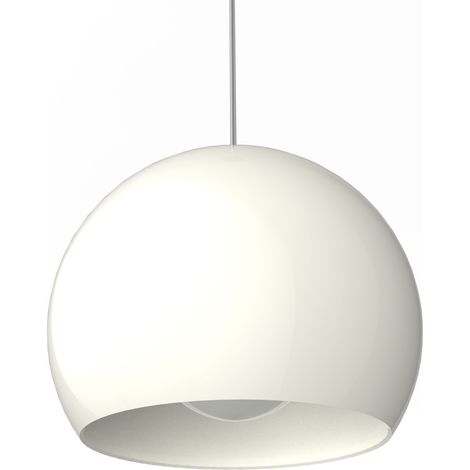 LUMICOM  JOE Sospensione, 1X E27, max 42W, metallo, bianco lucido, D.25cm (1/3)