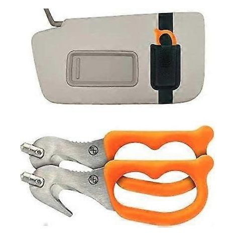 SuperVizor XT Outil de secours et d'évacuation d'urgence pour voiture - Coupe-ceinture de sécurité et brise-vitre - Se fixe directement sur votre pare-soleil Lot de