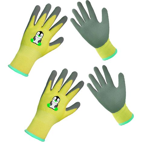 2 paires de gants de jardinage pour enfants, gants de jardinage à motifs de dessins animés, gants de protection pour l'équitation (1/5)