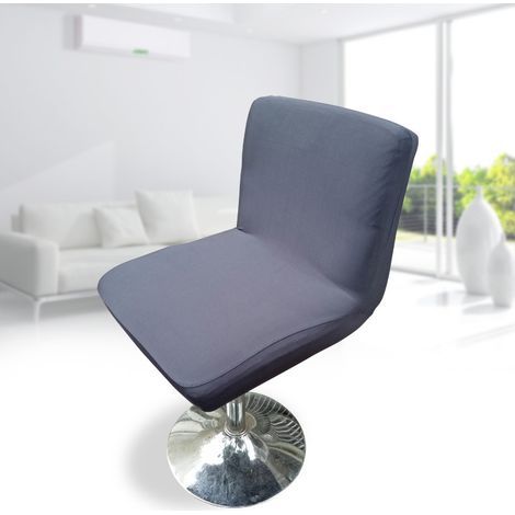 Housse de chaise de bar pivotante avec dossier élastique, gris foncé (1/5)