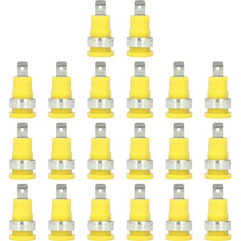 20 Pièces Douilles Banane 4mm Haute Conductivité Résistance à la Corrosion Accessoires de Test Électrique Jaunes (1/5)