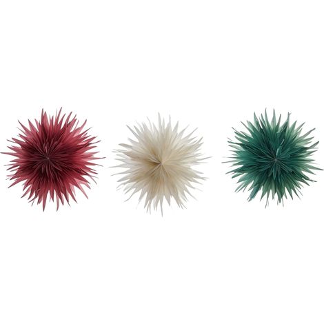 Set di 3 stelle luminose a LED Stelle natalizie 3D in carta con luci LED multicolori Grovlan