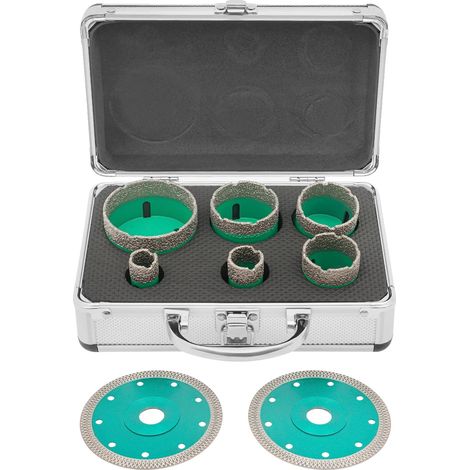 Set di punte diamantate per carotaggio, compatibili con M14, 8 pezzi (1/2)