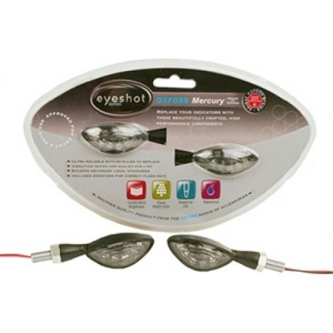 Intermitentes LED Oxford Mercury CE, 2 unidades con resistencias, color negro, para motocicleta.