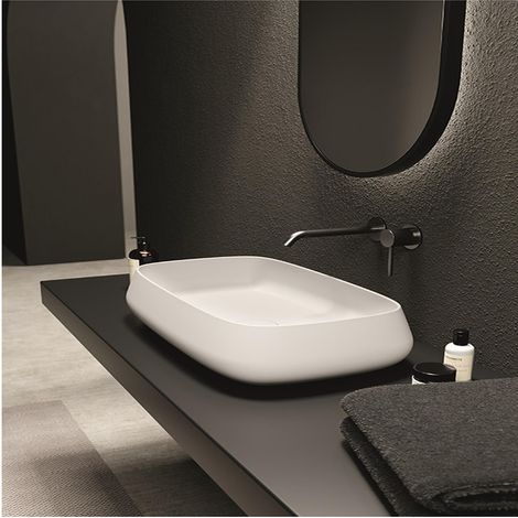 NUR 60x35 Mauve mat. Sans Bonde. Siphon Chromé (1/5)