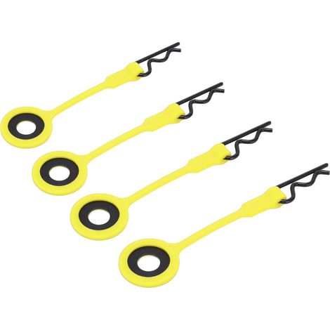 Lot de 4 clips de fixation universels en silicone et métal pour carrosserie de voiture RC 1/10 (jaune) (1/5)