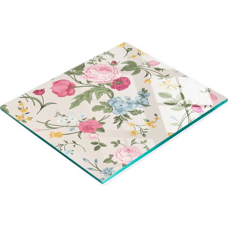 Tablero de vidrio elegante y duradero con estampado de ramo victoriano de 60x52 cm.