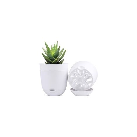 Pots de Fleurs à arrosage Automatique intérieur et extérieur Blanc 13 cm(3pcs) (1/5)